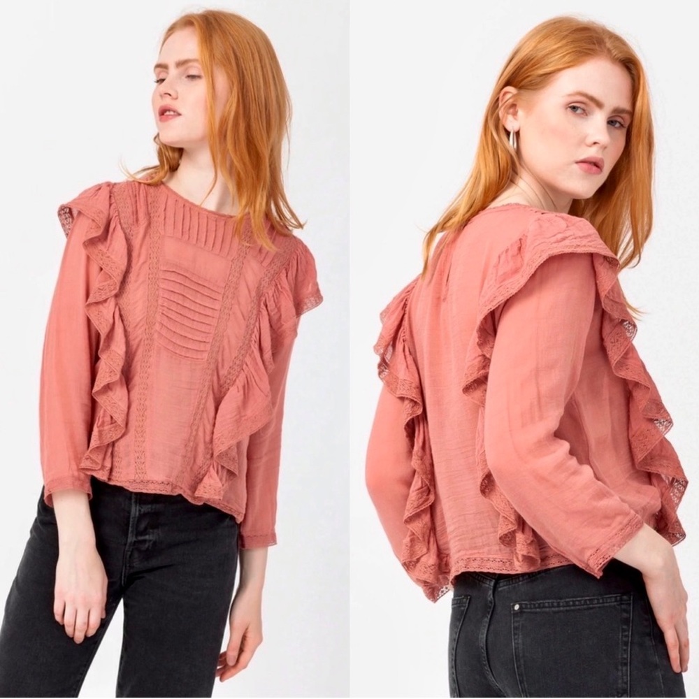 Free People Jasmine Ruffle Blouse NWT